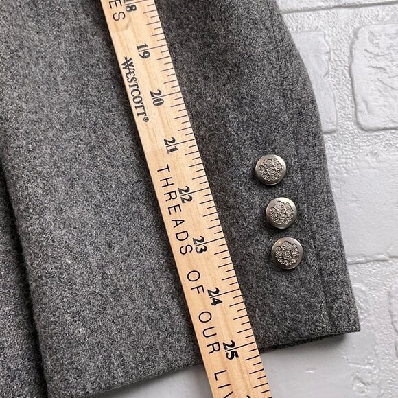 John‎ Alexander Blazer Men 42 Gray Silver Shield Wool Hartmarx Jacket USA VTG - Picture 12 of 16